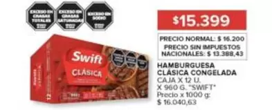 Swift - HAMBURGUESA CLÁSICA CONGELADA