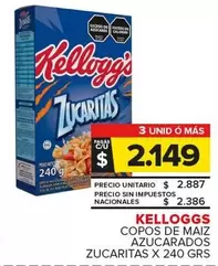 Kellogg's - COPOS DE MAIZ AZUCARADOS ZUCARITAS X 240 GRS