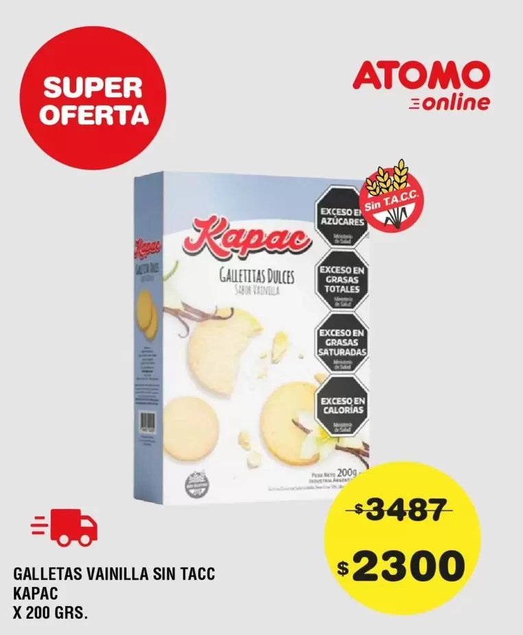 Atomo - GALLETAS VAINILLA SIN TACC