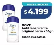 Dove - Antitranspirante original barra x50gr.