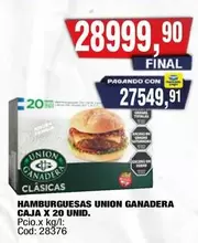 union ganadera - HAMBURGUESAS CAJA X 20 UNID.