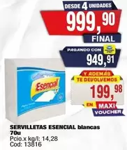 Esencial - SERVILLETAS ESENCIAL blancas
