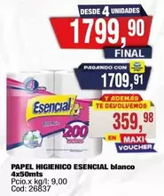 Esencial - PAPEL HIGIENICO blanco