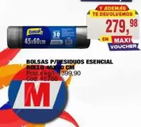 Esencial - BOLSAS P/RESIDUOS ESENCIAL