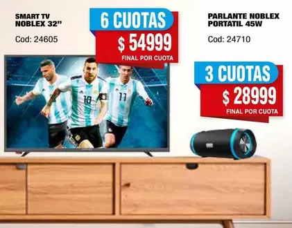 Noblex - SMART TV NOBLEX 32", PARLANTE NOBLEX PORTATIL 45W