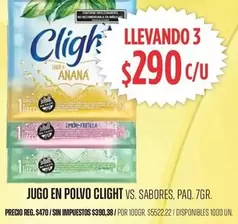Clight - JUGO EN POLVO VS. SABORES