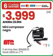 Negro - Mini compresor negro