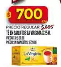 La Virginia - TÉ EN SAQUITOS X25 U.