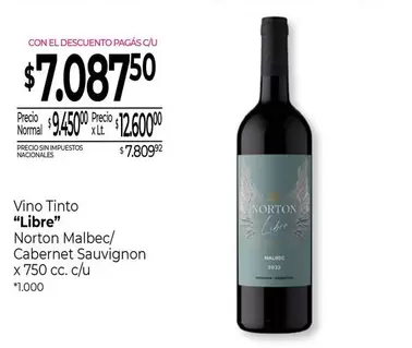 Norton - Vino Tinto "Libre" Malbec/Cabernet Sauvignon