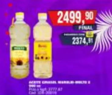 Molto - ACEITE GIRASOL MARAVILLA MOLTO X 900 CC