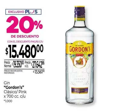 Gordon's - Gin "" Clásico/Pink