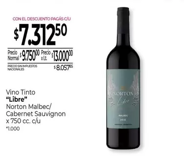 Norton - Vino Tinto "Libre"  Malbec/Cabernet Sauvignon