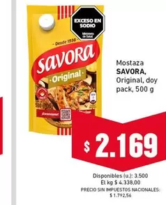 Savora - Mostaza, Original, doy pack