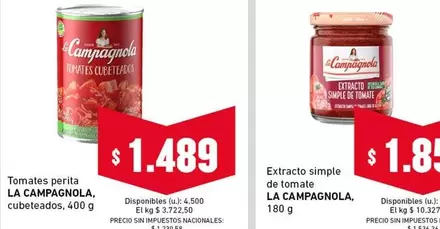 La Campagnola - Tomates perita, Extracto simple de tomate