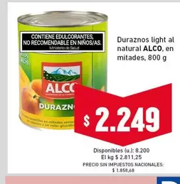 Alco - Duraznos light al natural