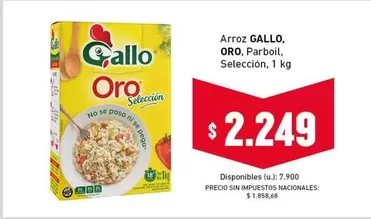 Gallo - Arroz ORO, Parboil, Selección