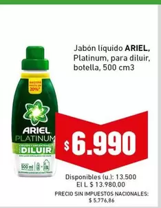 Ariel - Jabón líquido, Platinum, para diluir, botella