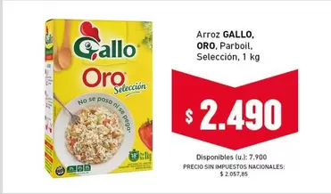 Gallo - ORO, Parboil, Selección