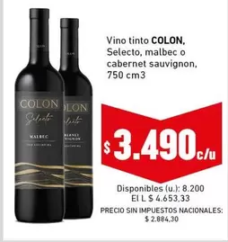 Malbec - Selecto malbec o cabernet sauvignon