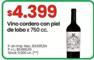 XL - Vino cordero con piel de lobo x 750 cc.