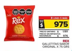 Rex - GALLETITAS SABOR ORIGINAL X 75 GRS
