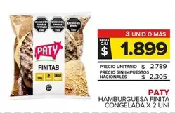 Paty - HAMBURGUESA FINITA CONGELADA
