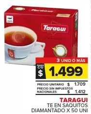 Taraguí - TE EN SAQUITOS DIAMANTADO X 50 UNI