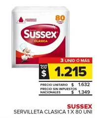 Sussex - SERVILLETA CLASICA 1 X 80 UNI
