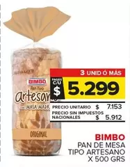 Bimbo - PAN DE MESA TIPO ARTESANO