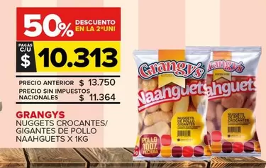 Grangys - NUGGETS CROCANTES/ GIGANTES DE POLLO NAAHGUETS