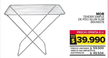 Mor - TENDER SIMPLE DE PISO ALUM SLIM 88X49X78
