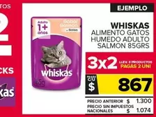 Whiskas - ALIMENTO GATOS HUMEDO ADULTO SALMON 85GRS