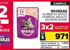 Whiskas - ALIMENTO GATOS HUMEDO ADULTO SALMON 85GRS