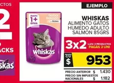 Whiskas - ALIMENTO GATOS HUMEDO ADULTO SALMON 85GRS