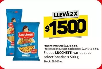 Lucchetti - Fideos variedades seleccionadas x 500 g