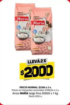 María - Arroz largo fino 00000 x 1 kg