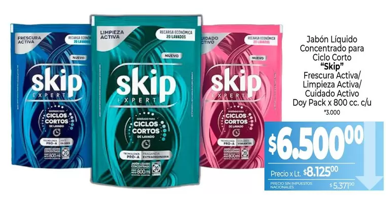 Skip - Jabón Liquido Concentrado para Ciclo Corto