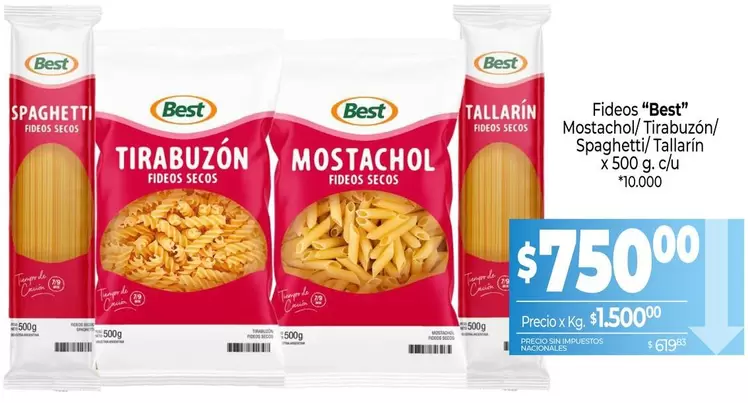 Best - Mostachol/Tirabuzón/ Spaghetti/Tallarin