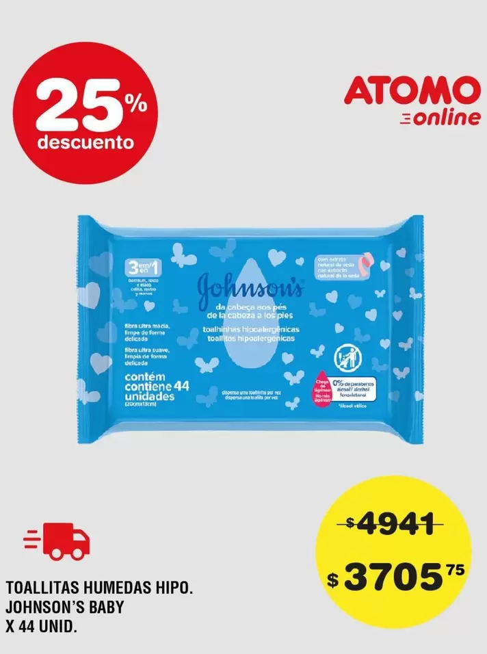 Atomo - TOALLITAS HUMEDAS HIPO X 44 UNID.