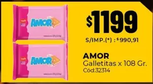 Amor - Galletitas x 108 Gr. Cód:32314