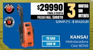 kansai - Hidrolavadora Cód: 85749