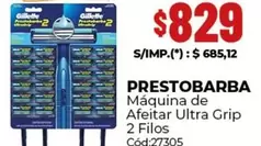 Gillette - Máquina de Afeitar Ultra Grip 2 Filos Cód:27305