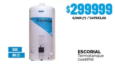 Escorial - Termotanque Cód:85705