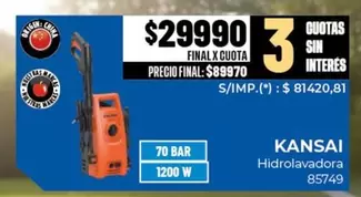 kansai - Hidrolavadora 85749
