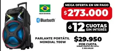 Mondial - PARLANTE PORTÁTIL