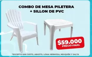 Salta - COMBO DE MESA PILETERA + SILLON DE PVC