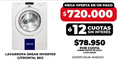 Drean - LAVARROPA INVERTER C/FRONTAL BKG