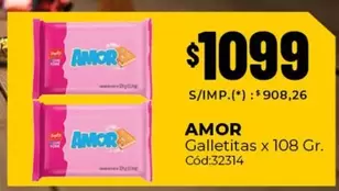 Amor - Galletitas x 108 Gr. Cód:32314