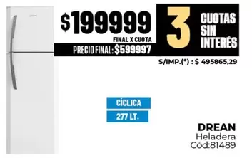 Drean - Heladera Cód:81489