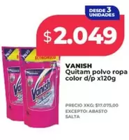 Vanish - Quitam polvo ropa color d/p x120g